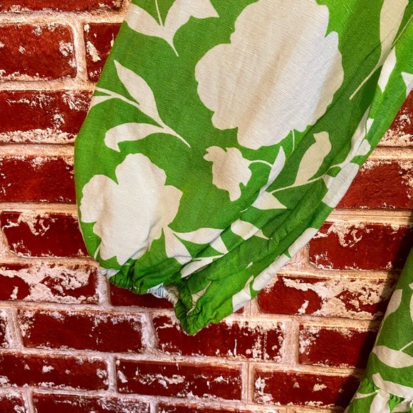 Kate Spade /Target Linen blend Green Floral Long Sleeve Maxi Dress. Women’s XS - Picture 6 of 12